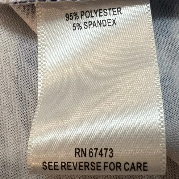 Just . . .Taylor Royal Blue and White Geometric Print Sleeveless Dress. Size 8. - Picture 9 of 13